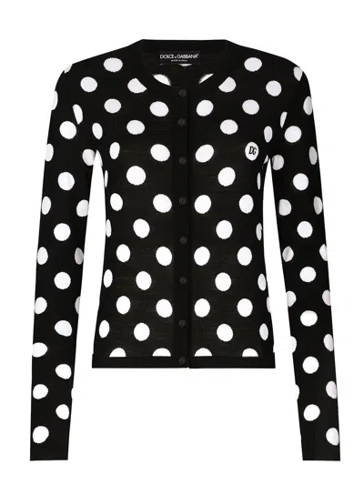 Dolce & Gabbana Polka Dot-pattern Button-up Cardigan In Multi