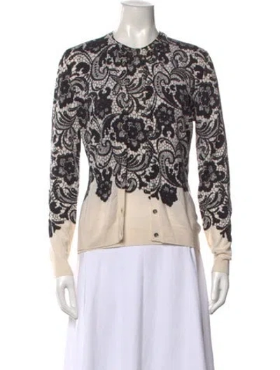 Pre-owned Dolce & Gabbana Cardigan Set Lace Pattern Sweater In Neutral