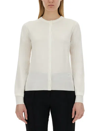 Dolce & Gabbana Cardigan With Elegant Detailing - Size 44 It In White