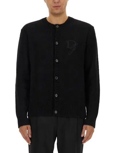Dolce & Gabbana Cardigan With Logo In Black