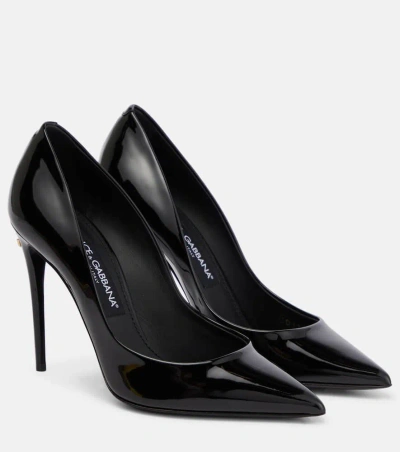 Dolce & Gabbana Cardinale 105 Patent Leather Pumps In Nero