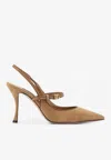 Dolce & Gabbana Stiletto Heel Slingback Pumps In Brown