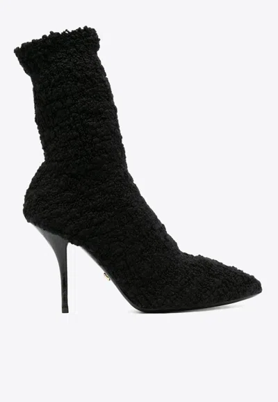 DOLCE & GABBANA CARDINALE 95 SOCK-LIKE ANKLE BOOTS