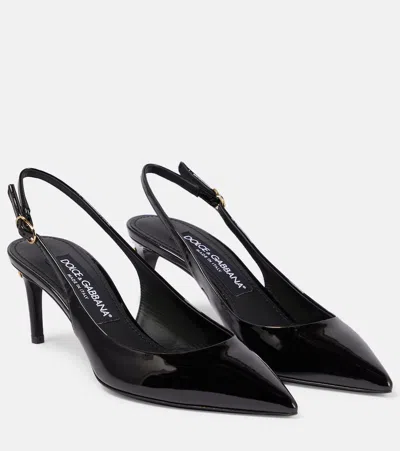 DOLCE & GABBANA CARDINALE PATENT LEATHER SLINGBACK PUMPS