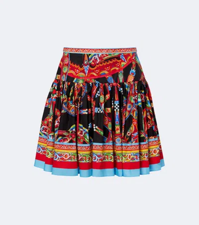 Dolce & Gabbana Caretto Cotton Miniskirt In Multi