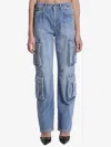 Dolce & Gabbana Multi-pocket Cargo Denim Trousers In Light Blue