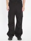 Dolce & Gabbana Adjustable Waistband Cargo Pants With Drawstring In Black