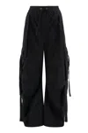 Dolce & Gabbana Cargo Pants In Coated Faille In Black