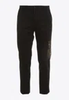 Dolce & Gabbana Cargo Pants With Cameo Pockets In Black