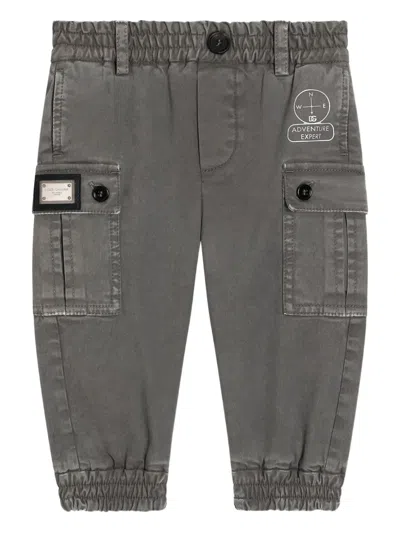 Dolce & Gabbana Babies' Cargo Pocket Trousers In Gray