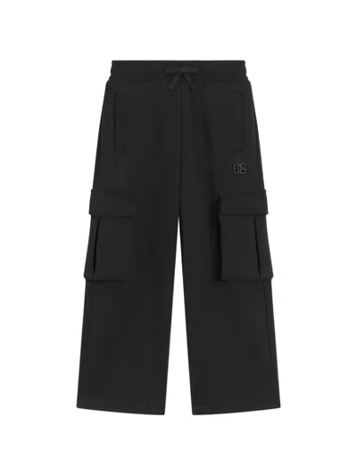 Dolce & Gabbana Kids' Cargo-pocket Trousers In Black