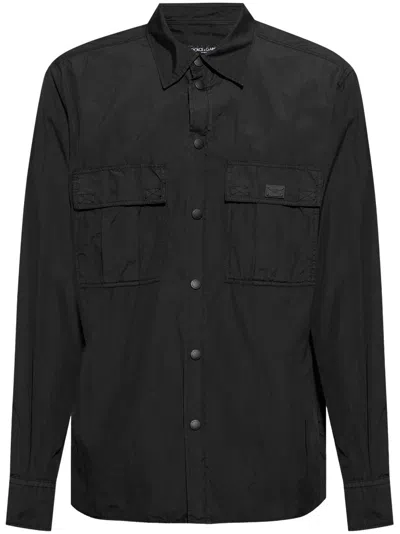 Dolce & Gabbana Cargo Pockets Shirt In Black