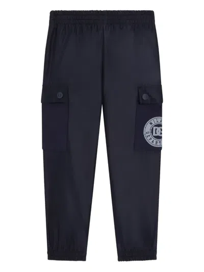 Dolce & Gabbana Kids' Cargo-pockets Track Pants In Blue