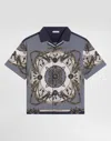 Dolce & Gabbana Cargo-print Poplin Shirt In Blue