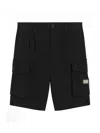 Dolce & Gabbana Boy's Branded Bermuda Cargo Shorts In Black