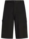 Dolce & Gabbana Bermuda Cargo In Lino In Black
