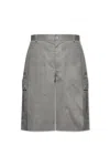 Dolce & Gabbana Cargo Bermuda Shorts In Cotton Gabardine In Grigio Beige 1