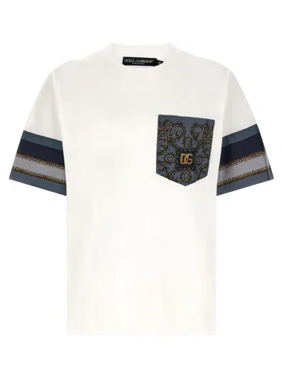 Dolce & Gabbana 'cargo' Silk Insert T-shirt