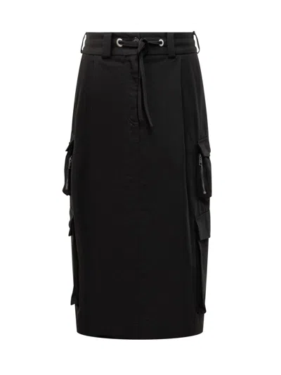 Dolce & Gabbana Cargo Skirt Mini In Cotton In Black
