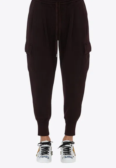 Dolce & Gabbana Cargo Track Pants With Logo Patch In Black