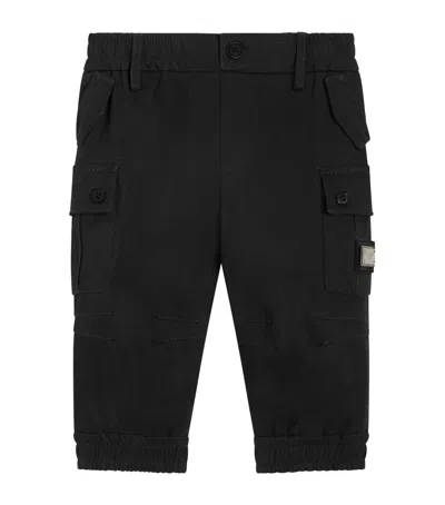 Dolce & Gabbana Kids' Cargo Trousers In Black
