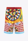 Dolce & Gabbana Carreto-print Bermuda Shorts In Multicolor