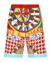 Dolce & Gabbana Carreto-print Bermuda Shorts In Multicolor