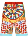 Dolce & Gabbana Carreto-print Bermuda Shorts In Multicolour