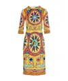 Dolce & Gabbana Printed Stretch-silk Crêpe Midi Dress In Multicolor