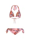Dolce & Gabbana 카레토 프린트 트라이앵글 비키니 세트 In Pink