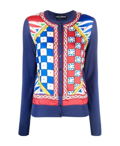 DOLCE & GABBANA DOLCE  GABBANA CARRETTO PRINTED BUTTONED CARDIGAN