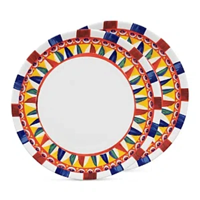 Dolce & Gabbana Carretto Dinner Plates, Set Of 2 In Multi