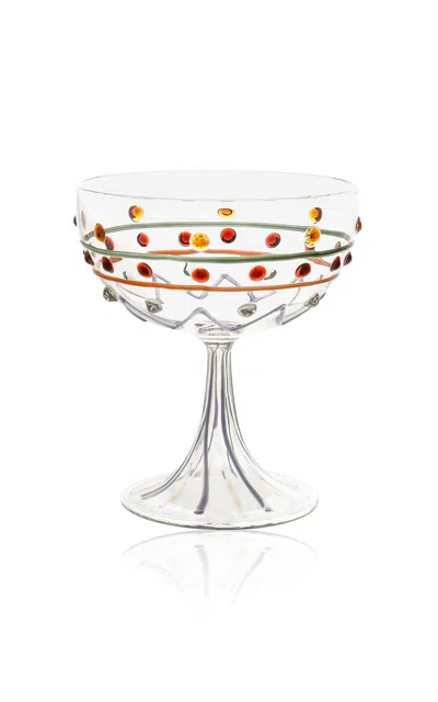 Dolce & Gabbana - Carretto Hand Painted Champange Wine Glass (lilac) - Multi