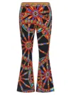 Dolce & Gabbana Multicolor Flared Flat Front Pants In Black