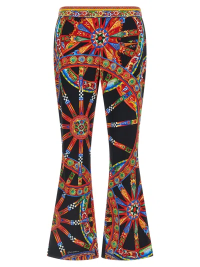 Dolce & Gabbana Multicolor Flared Flat Front Pants