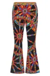 Dolce & Gabbana Multicolor Flared Flat Front Pants In Multi