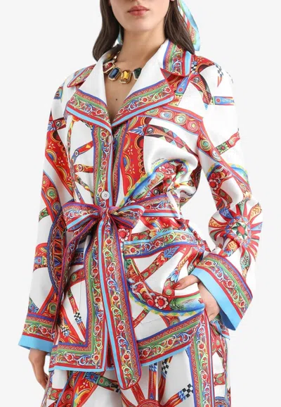 Dolce & Gabbana Carretto Print Long-sleeved Vanity Shirt In Multi
