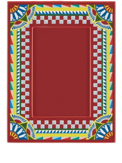 Dolce & Gabbana Bilderrahmen Mit Carretto-print In Red