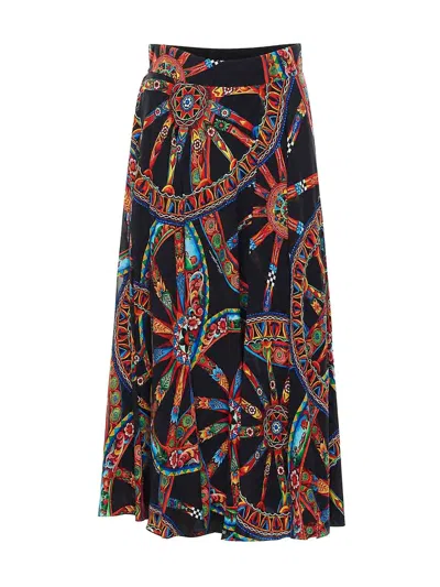 Dolce & Gabbana Carretto Print Skirt In Black