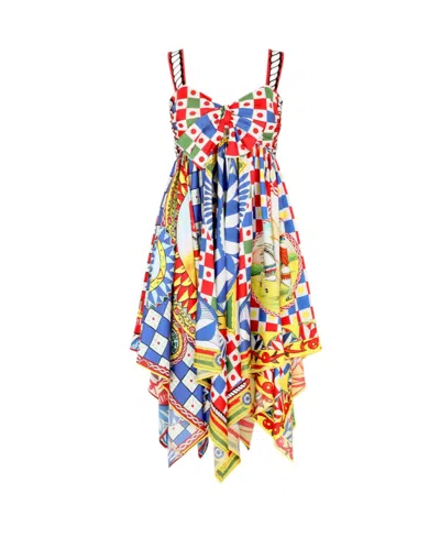 DOLCE & GABBANA CARRETTO-PRINT TWILL DRESS