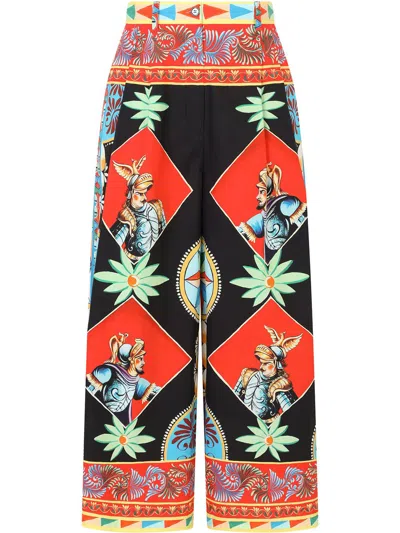 Dolce & Gabbana Multi-panel Palazzo Pants In Schwarz