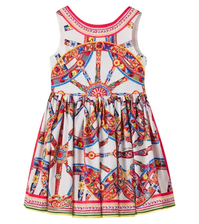 Dolce & Gabbana Carretto Printed Cotton Poplin Dress In Multi
