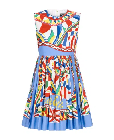 Dolce & Gabbana Dolce  Gabbana Carretto Printed Sleeveless Mini Dress In Multi