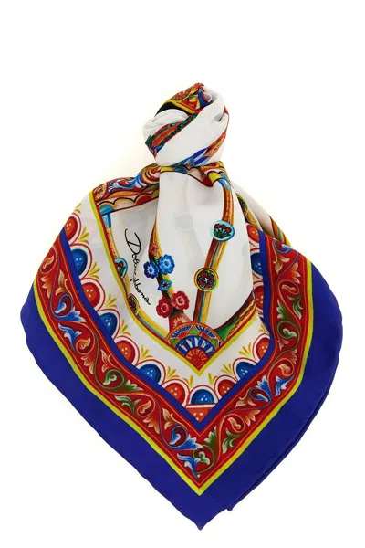 Dolce & Gabbana Carretto-print Silk Scarf In Multi