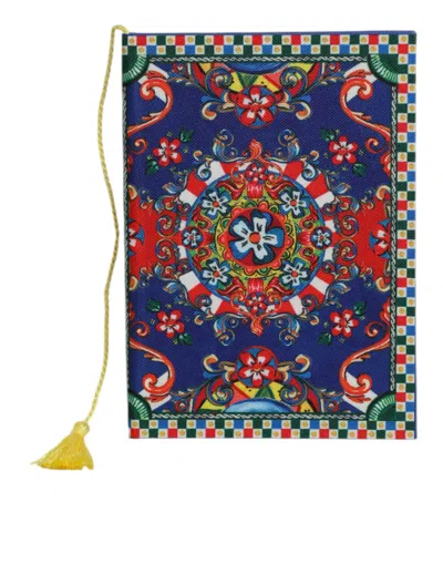 Dolce & Gabbana Carretto Siciliano Print Coin Purse In Brown