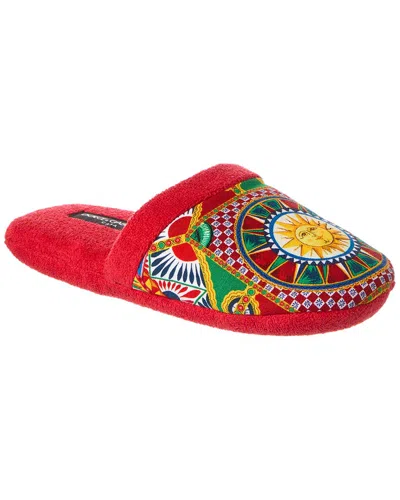 DOLCE & GABBANA DOLCE & GABBANA CARRETTO SICILIANO-PRINT TERRY SLIPPERS