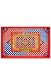 Dolce & Gabbana Carretto Siciliano Print Wood Tray In Rot