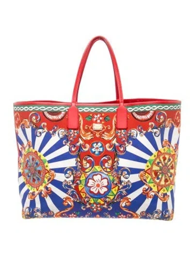Pre-owned Dolce & Gabbana Carretto Tote In Red