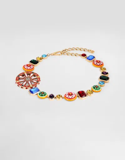 Dolce & Gabbana Carretto Wheel Belt In Multi