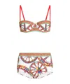 Dolce & Gabbana Carretto-print Balconette Bikini In Multi